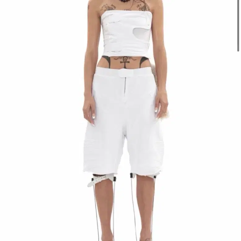 604service BIKER BANDING SWEAT SHORT