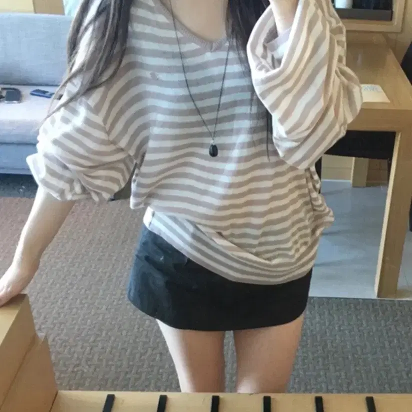 아워캐비넷 dilo stripe knit 스트라이프 니트
