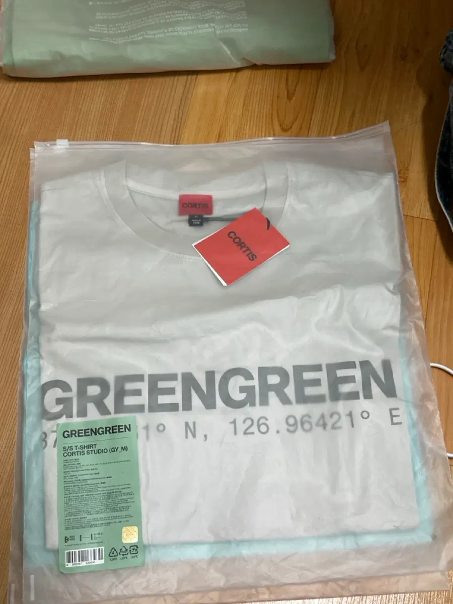 새상품 코르티스 GREEN GREEN 팝업 스트리트 그레이 반팔 티셔츠