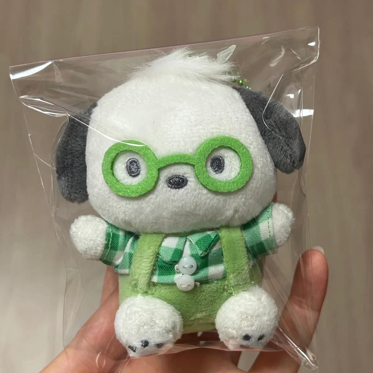 (정품 새상품) 산리오 포차코 너드 안경 인형 키링 8cm