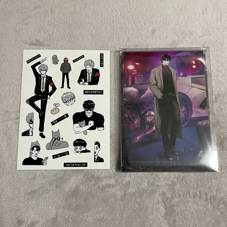 어나더핑크 어핑 인화사진 세트 밀블 밀랍인형폭렬학원가 블랙스완 스티커