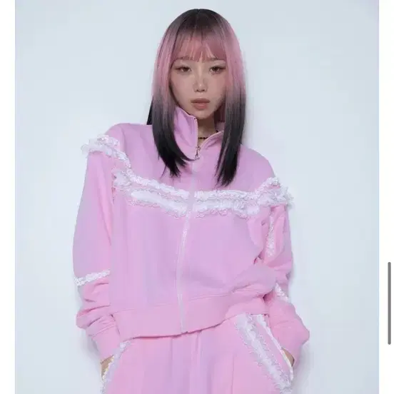 아이당클럽 레이스 트랙탑 핑크