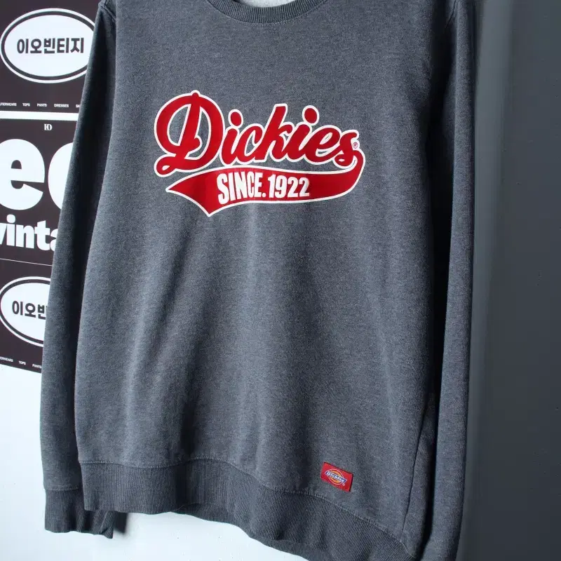(L-XL) 디키즈 맨투맨 티셔츠 Y2K 빅로고 그레이-H37393