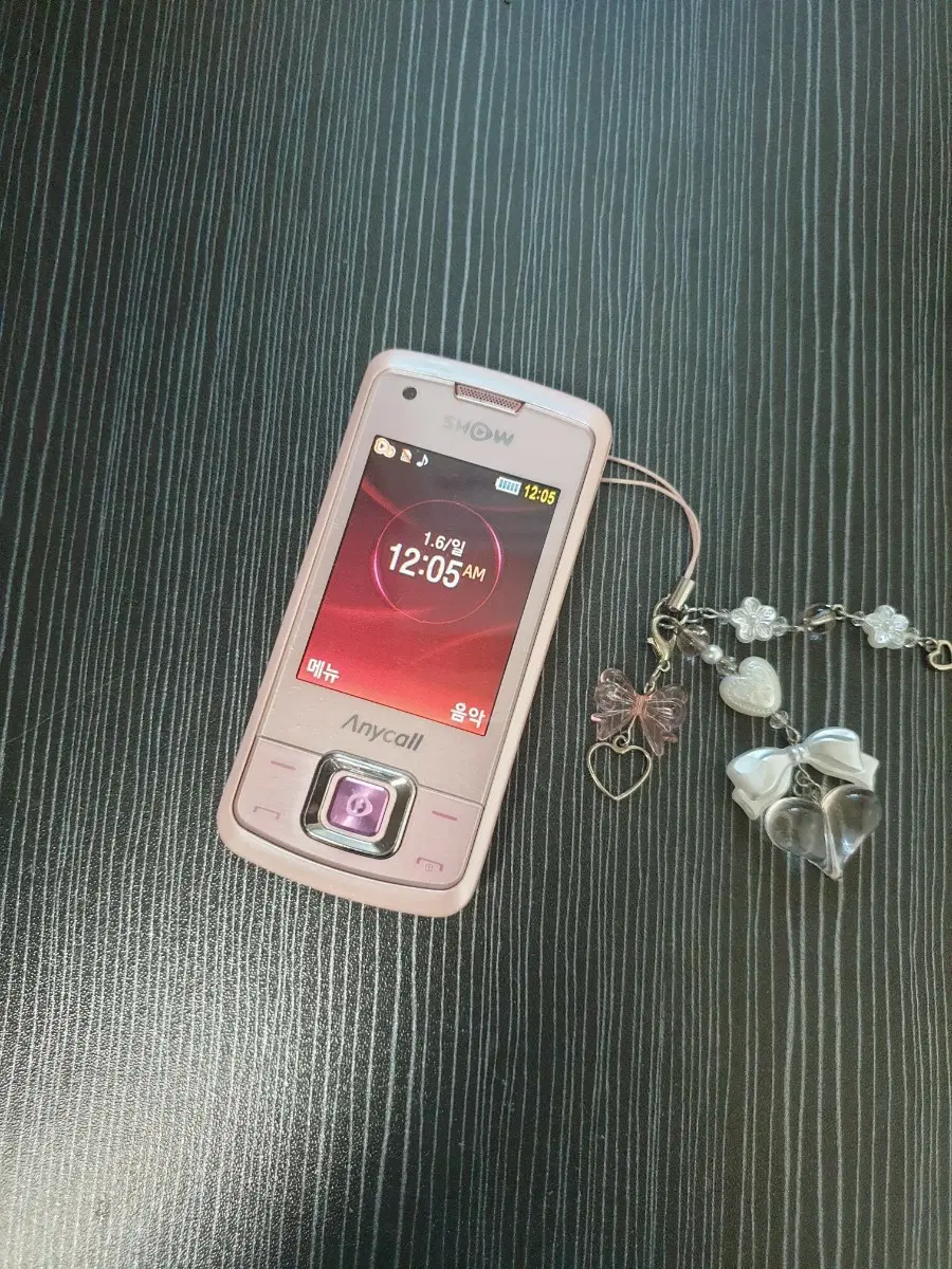 [A급] KT용 삼성애니콜 슬라이드폰 스위트핑크 SPH-W8400 심플 &슬림슬라이드폰 피처폰 옛날폰