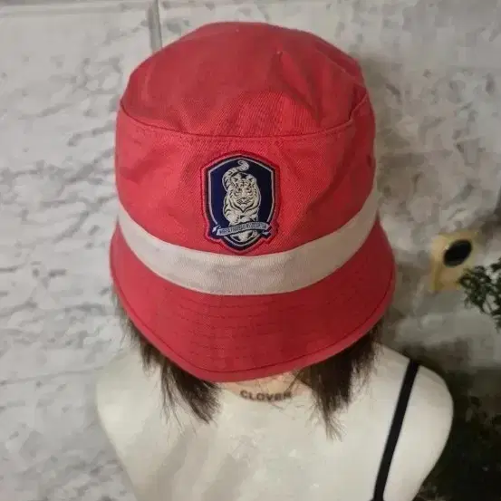 태극기 호랑이 버킷햇 빨강