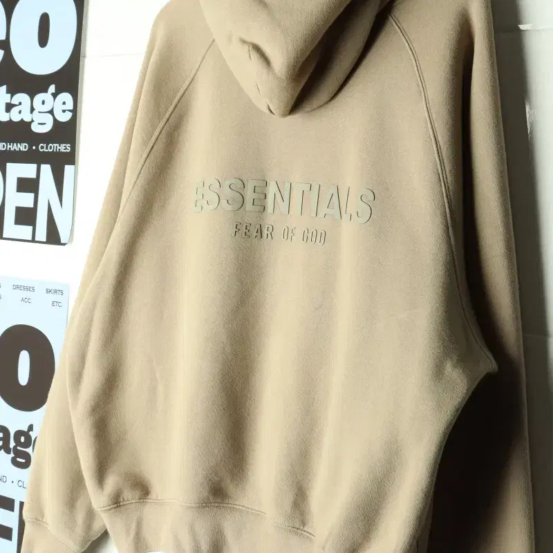 (S-2XL) 피어오브갓 후드티셔츠 샌드 기모 스트릿 올드스쿨-H37300