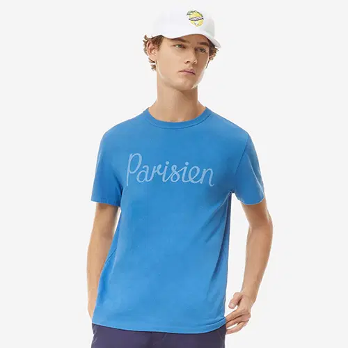 [새상품] 메종키츠네 티셔츠 L사이즈 PARISIEN TEE-BLUE