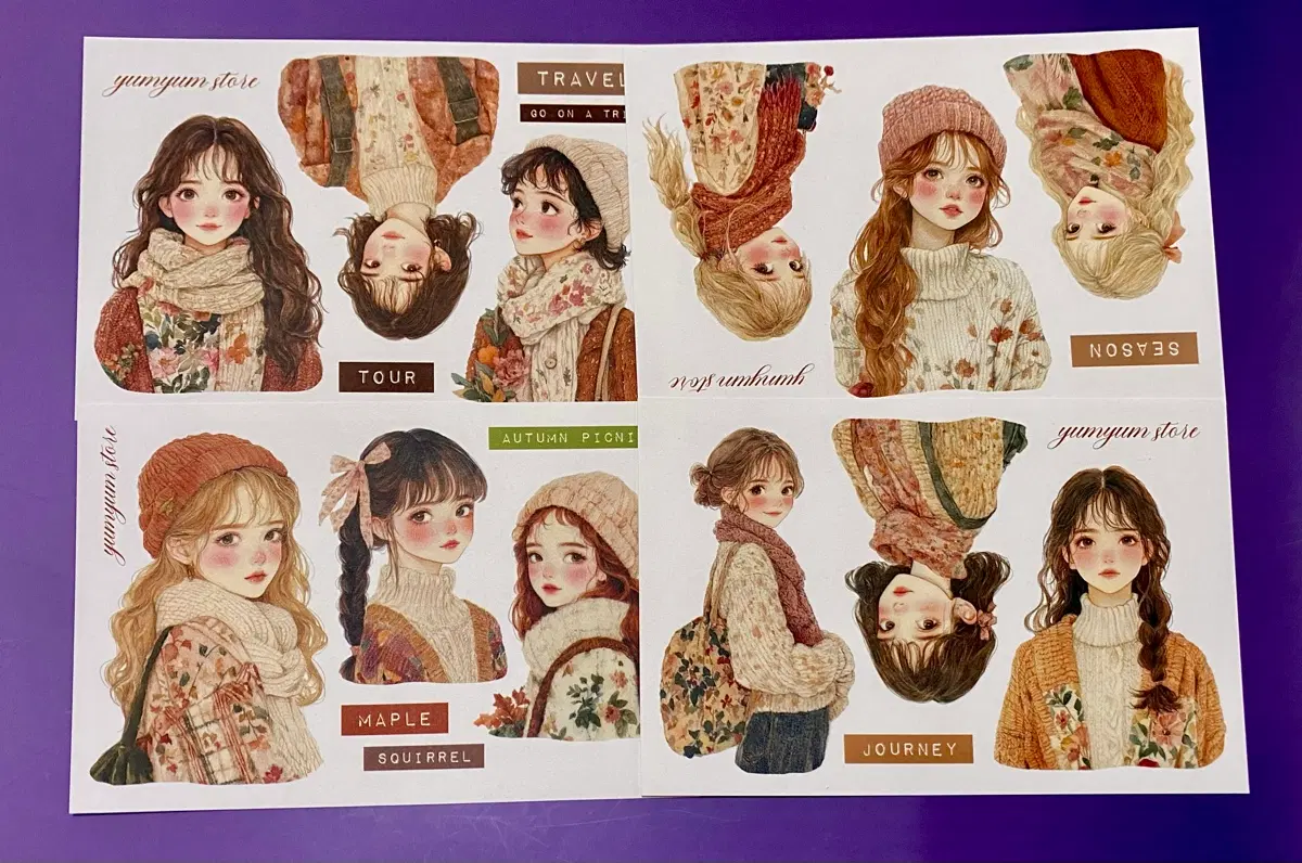 [인물] 윰윰 가을 감성 일러스트 인물 모조지 (AUTUMN)