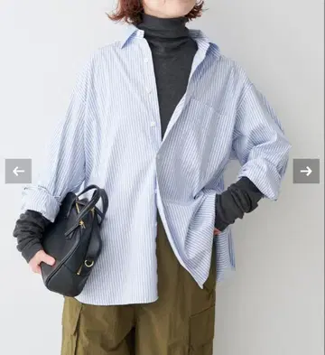 스픽 앤 스팬 스트라이프 셔츠 코튼 브로드 와이드 스퀘어 셔츠