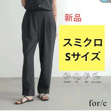 for/c 린넨 라이크 턱 팬츠 흑먹색 S 새상품 미사용