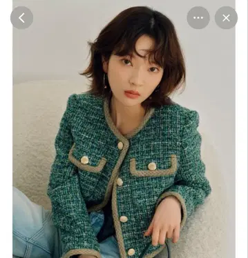 LILY BROWN 트위드 자켓 그린