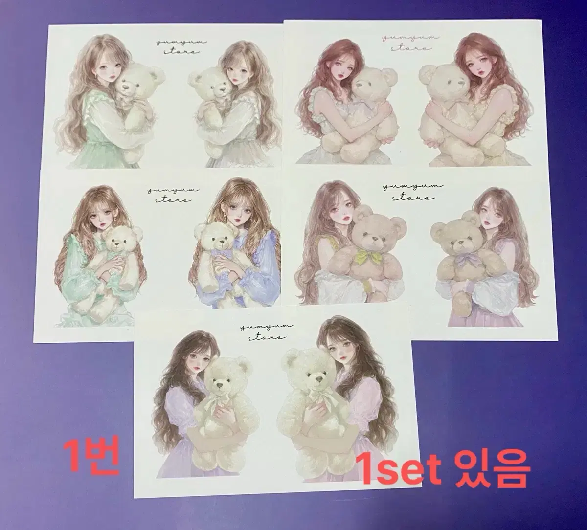 [다꾸] 윰윰 감성 일러스트 인물 모조지 5종