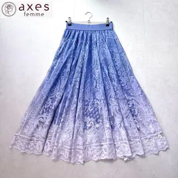 axes femme 그라데 레이스 서큘러 스커트 블루