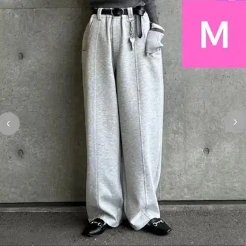 [새상품] 시마무라 aya D링 부착 커브 팬츠 그레이 M사이즈