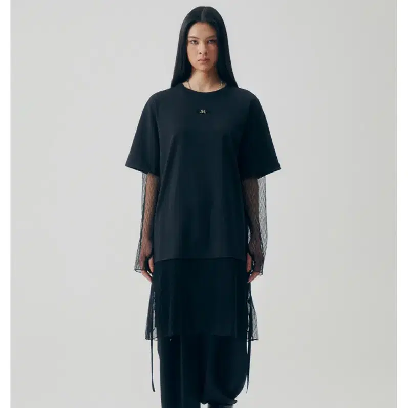 트리밍버드-Layered Lace Long Sleeves [ Black ]