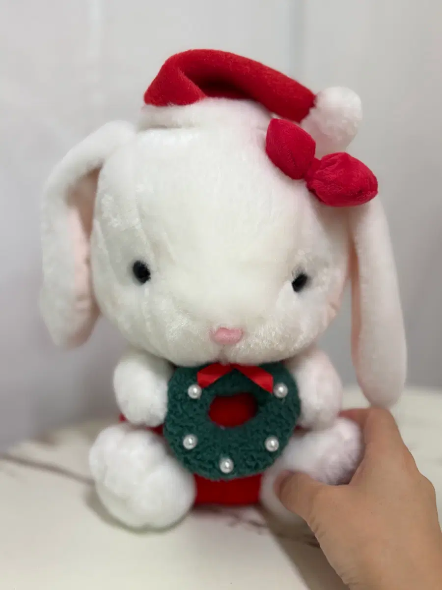 산타 토끼 인형 크리스마스 리스 /레삐 크리스마스버전 중형인형