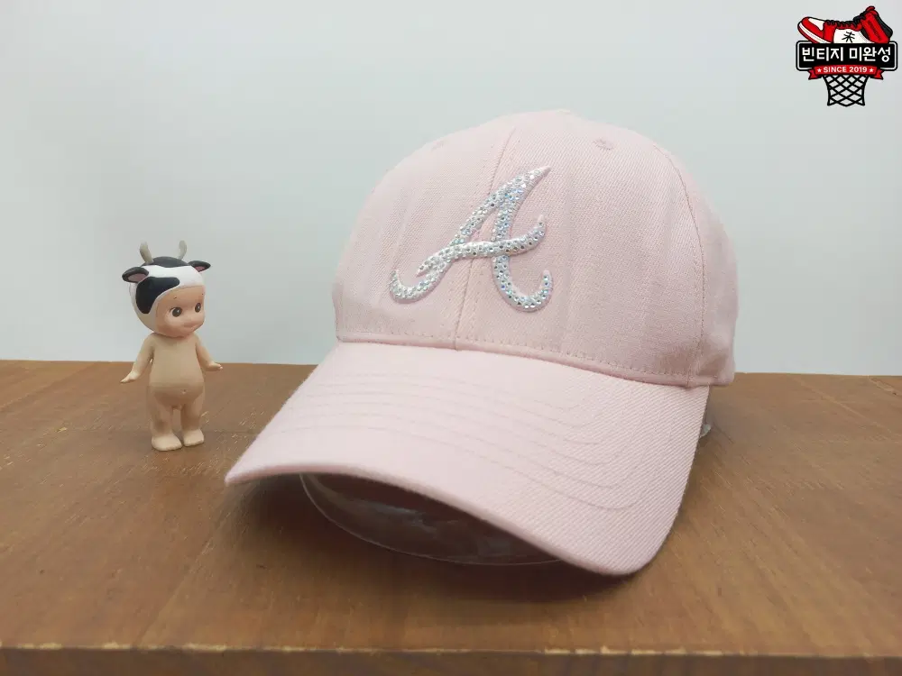 MLB 키즈 애틀랜타 브레이브스 캐주얼 볼캡 모자 핑크