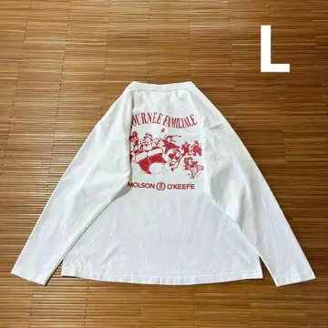 90s USA제 COTTON DELUXE 헨리넥 롱T L 화이트