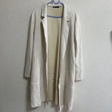 ZARA 스웨이드 느낌 롱 자켓 아이보리 L