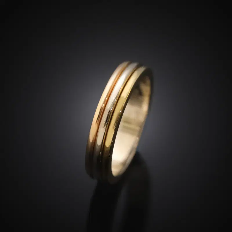 (정품)까르띠에 방돔 루이 트리니티 웨딩밴드 18K 골드 48호 3.7mm