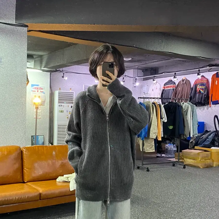 마리떼 프랑소와 저버 그레이 투웨이 니트 집업 B5699