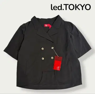 택 포함 새상품 led.tokyo 반팔 더블 자켓 블랙 38 숏 기장