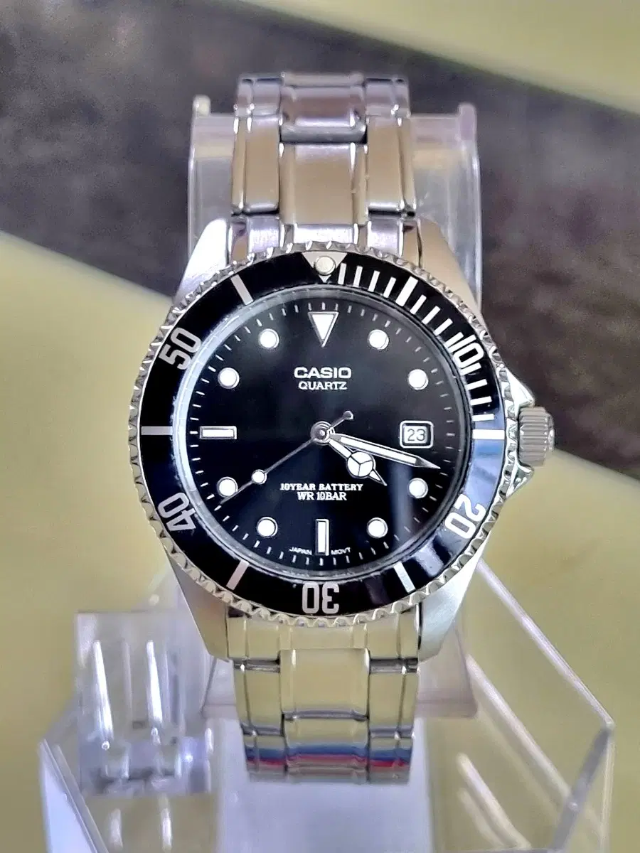 빈티지 미품 서브마리너 CASIO MTD-1043D 10년 배터리 청새치 흑새치 백새치 밀리터리 군사워치 다이버 카시오시계