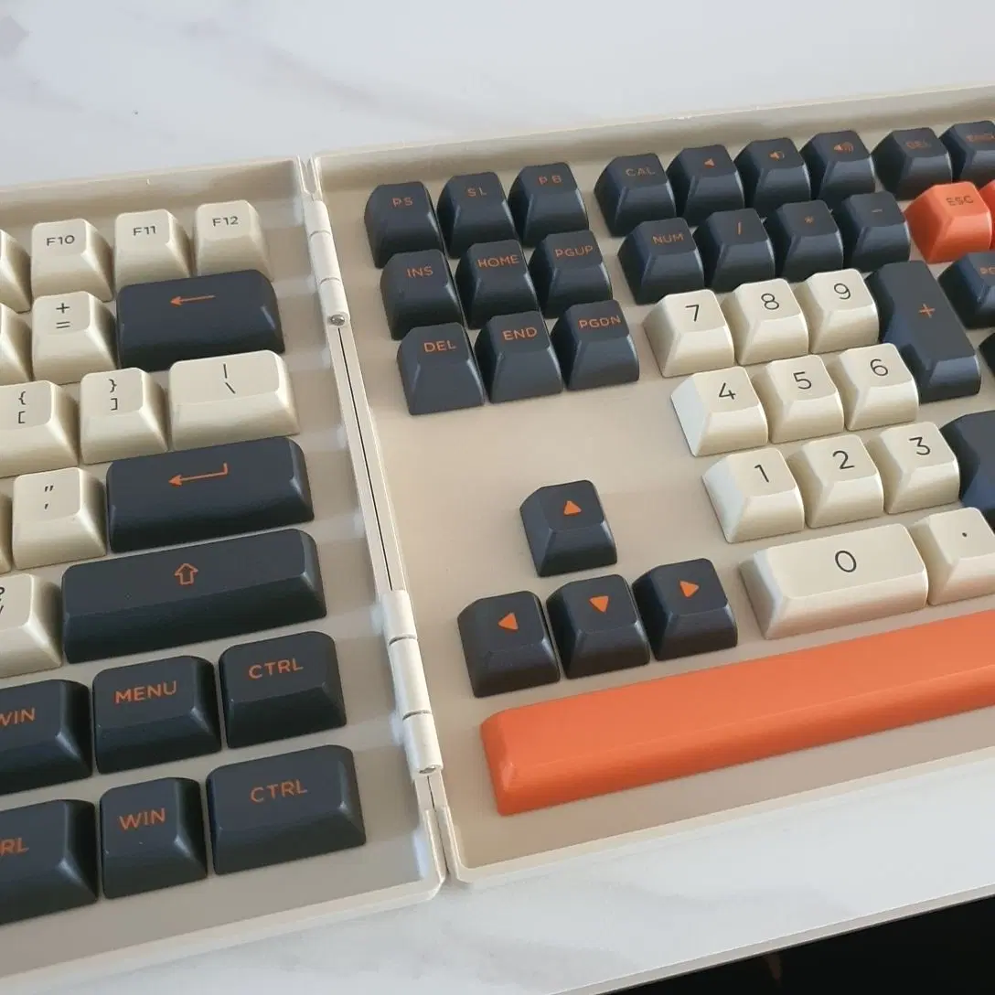 PBT 키캡 트레이 세트 아이보리 블랙 오렌지 풀배열 텐키리스
