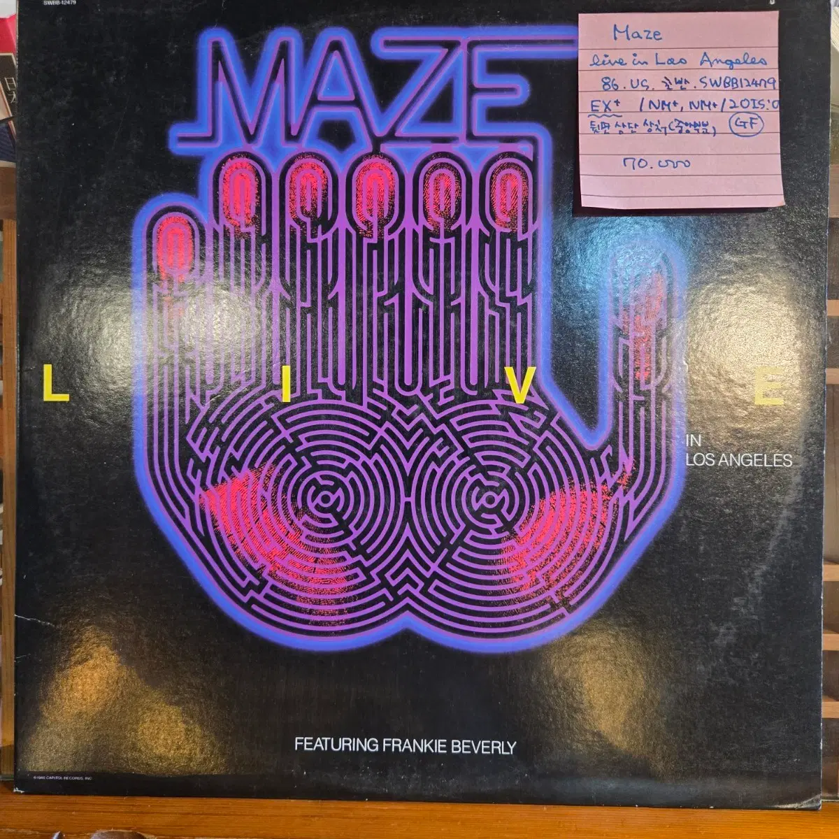 Maze.live in Los Angeles.86.US.초반.EX+/NM+.NM+.민트급2LP