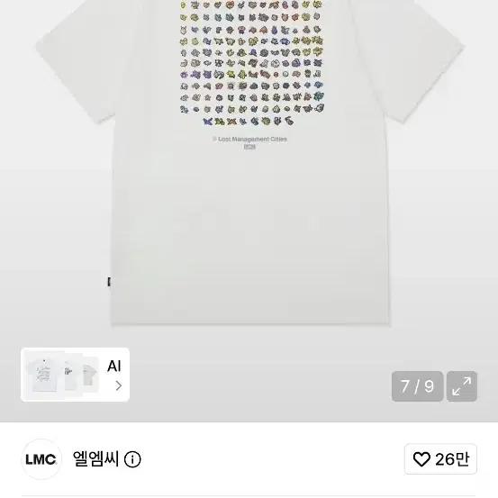 LMC 포켓몬 콜라보 151 티셔츠 화이트 XL