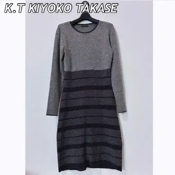 K.T 키요코 타카세 울 혼방 라메 니트 원피스 이너 페티코트 포함