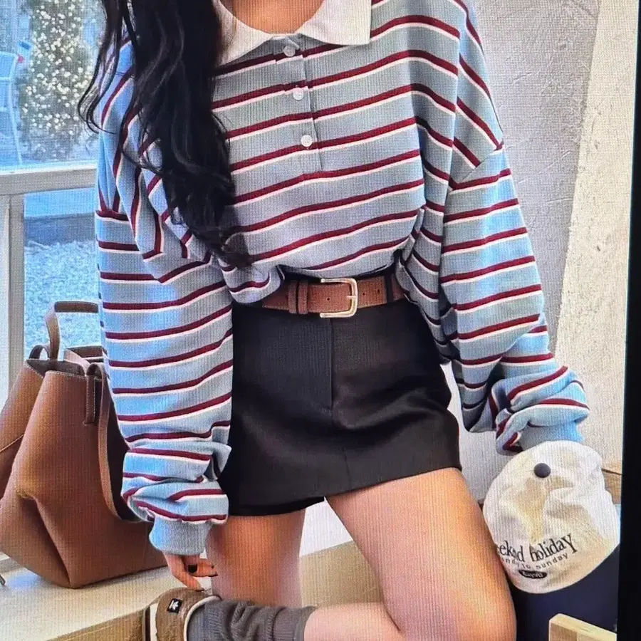 (해외배송)스트라이프 긴팔 카라 티셔츠 3컬러