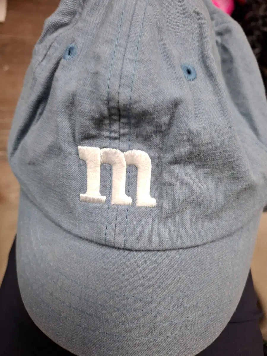 m&m 야구모자 연청색