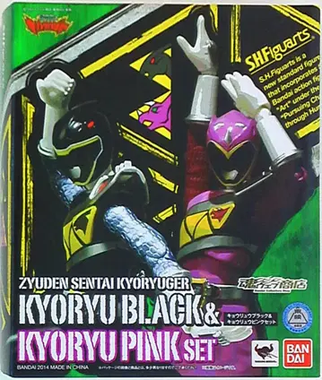 반다이 S.H.Figuarts 파워레인저 다이노포스 쿄류 블랙 & 핑크 세트