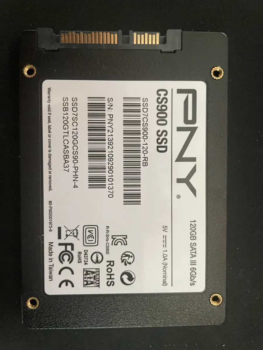 PNY CS900 SSD 120GB 2880시간