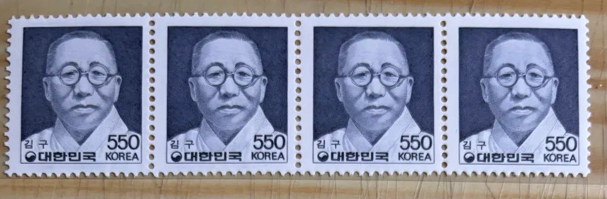 김구, 가로4매블럭, 블럭우표, 1983-86년