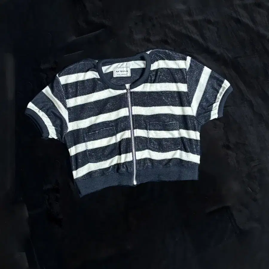 일본빈티지 ACTIVE F.T.S. COMPANY 스트라이프 집업 가디건