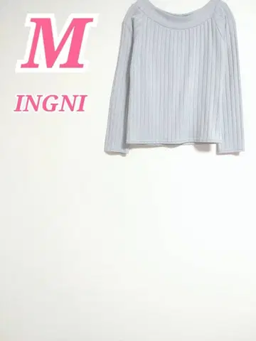 INGNI 긴팔 리브 티셔츠 M 사이즈 라이트 블루 캐주얼 코디