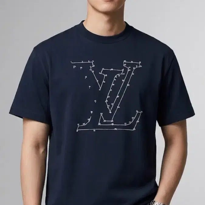 루이비통 스티티 반팔 티셔츠 네이비 XL 새상품