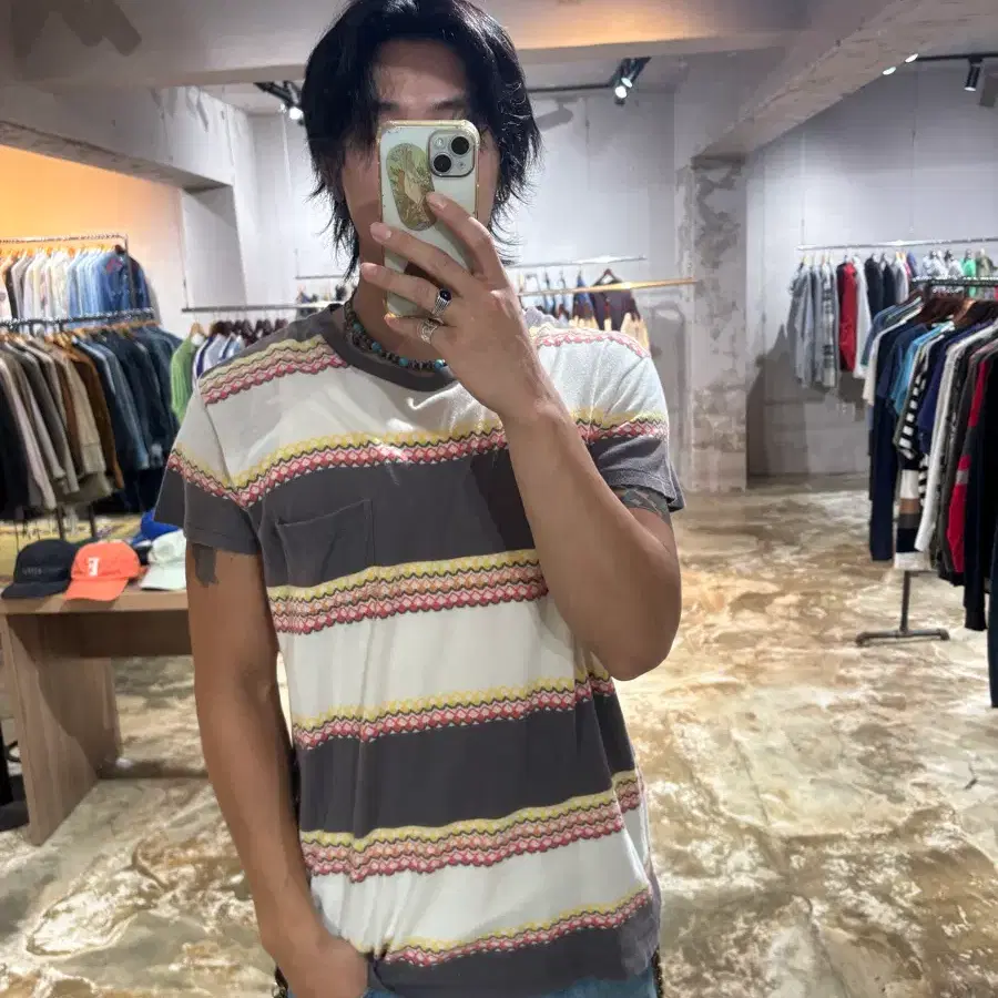 Levis Sportswear Portugal Made 멀티 스트라이프 포켓 티셔츠