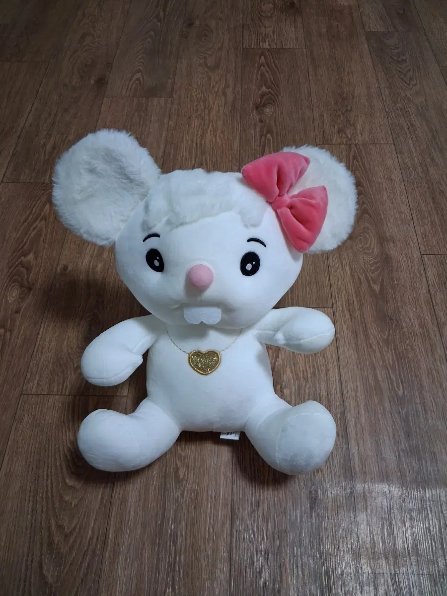 예쁜 분홍리본 쥐 봉제인형(무료배송)