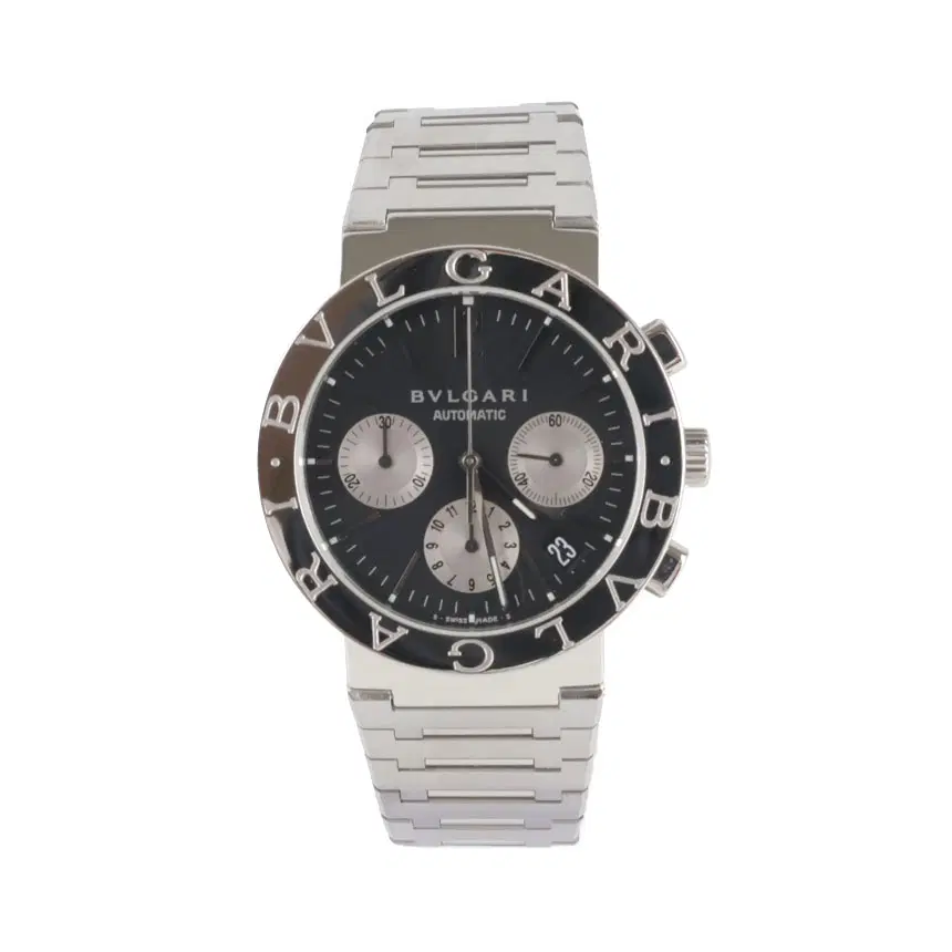 [중고명품다올] 불가리 크로노그래프 오토매틱 스틸 시계 38mm BB38SSCH