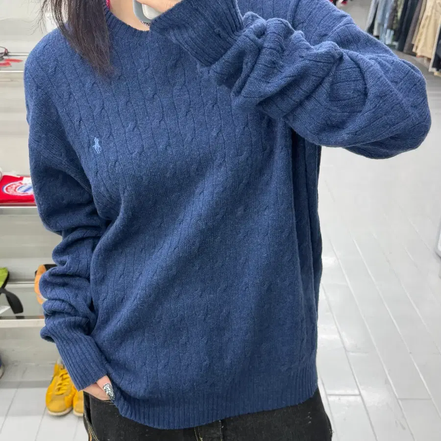 (2XL) 폴로 랄프로렌 클래식 케이블 니트 크루넥 스웨터