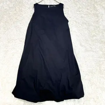 미즈이로 인드 보트넥 벌룬 원피스 슬리브리스 면 스트레치