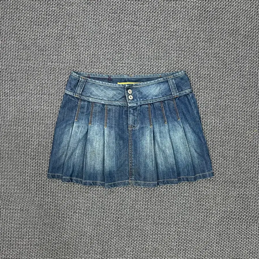 빈티지 플리츠 데님 스커트