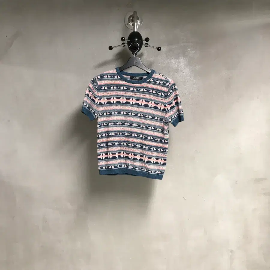 랄프로렌 블랙라벨 QR 반팔 니트 M(W)