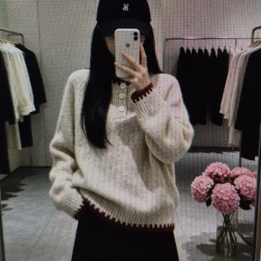 (해외배송)배색 니트 스웨터 3컬러