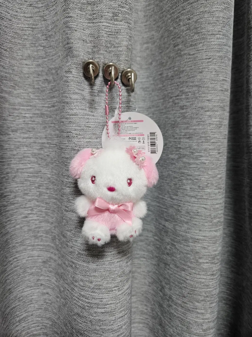 정품 산리오 포차코 핑크톤 키링 8cm