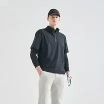 랑방블랑 텍스쳐 블록 드로우스트링 플오버