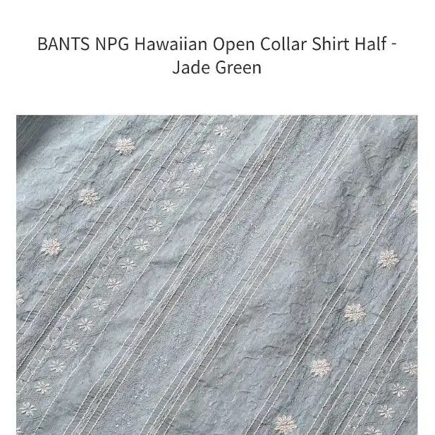 반츠 BANTS NPG 하와이안 오픈 칼라 셔츠 """Jade Green"""삽니다.